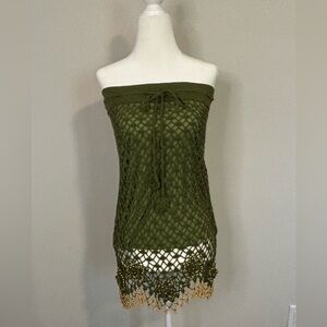 Nanette Lepore Olive Crochet Top